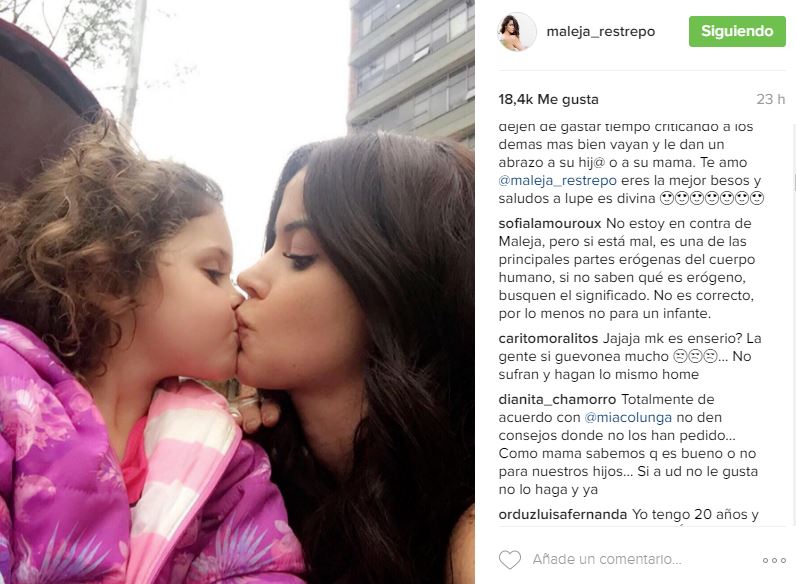 Maleja Restrepo beso hija