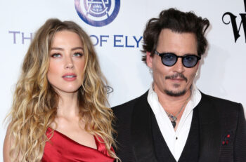 Actors Amber Heard, left, and Johnny Depp at The Art of Elysium's Ninth annual Heaven Gala at 3LABS on Saturday, Jan. 9, 2016, in Culver City, Calif.